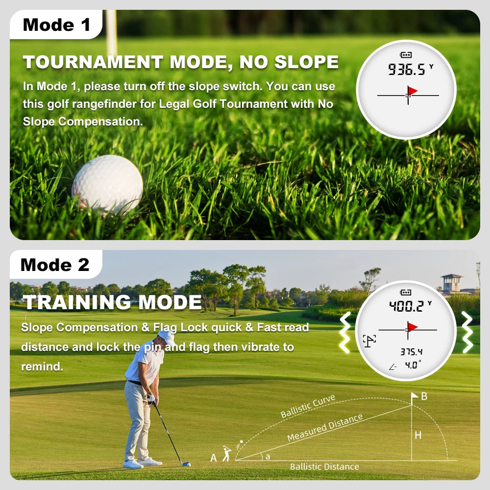 1300Y Magnetic Golf Rangefinder with Slope Switch