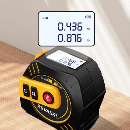 2-in-1 Laser Tape Measure Digital Distance Meter for DIY
