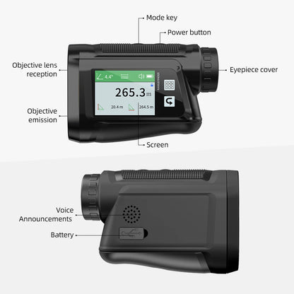 Rechargeable Golf Rangefinder with Slope & Pin Lock