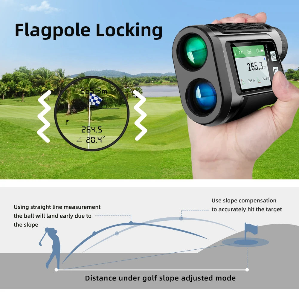 Rechargeable Golf Rangefinder with Slope & Pin Lock