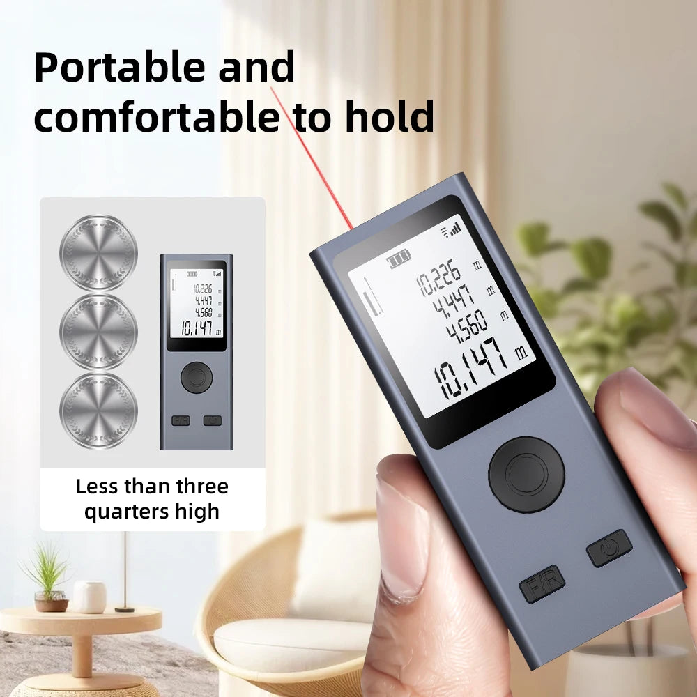 Mini Laser Rangefinder - Digital Tape Measure Aluminum for Interior Design