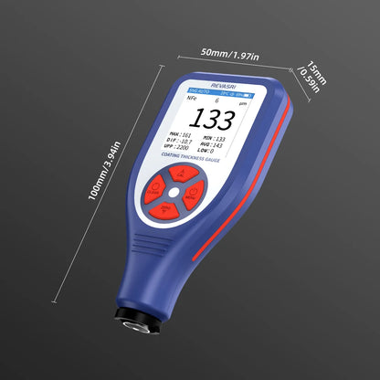 Precision Mini Coating Thickness Gauge - Digital Fe/NFe Paint Meter